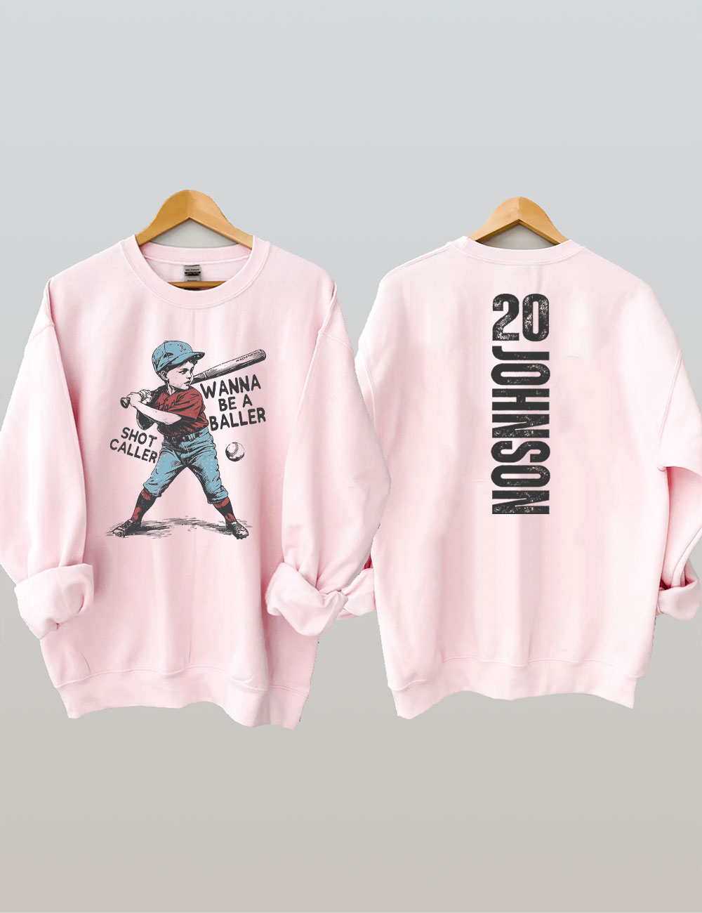 Custom Wanna be a baller shot caller Retro Baseball Sweatshirt