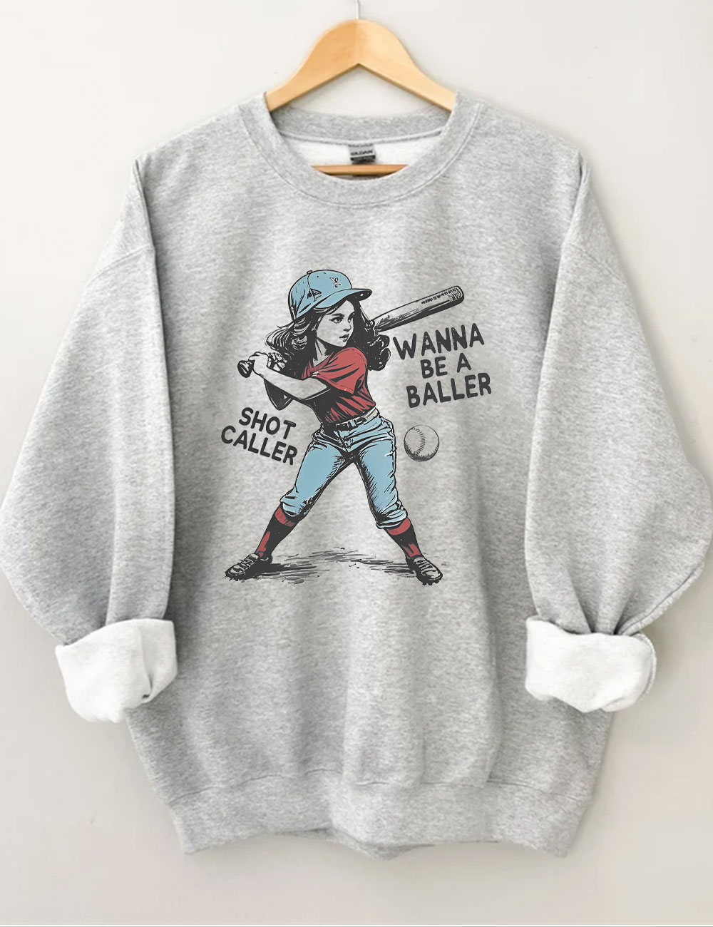 Wanna be a baller shot caller Retro baseball Sweatshirt