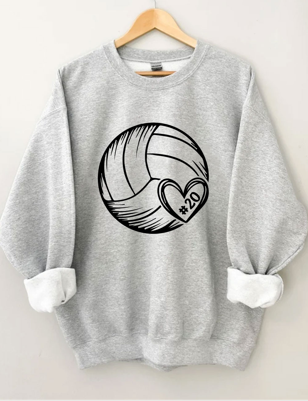 Custom Volleyball Heart Sweatshirt