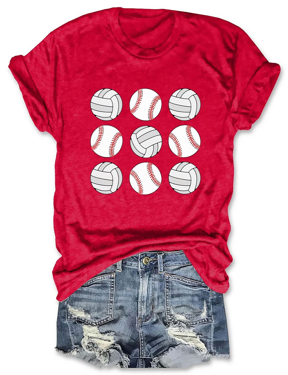 Baseball Volleyball Mama T-shirt