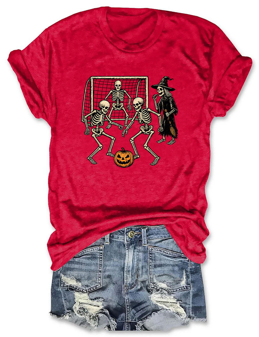 Skeletons Playing Soccer Funny T-Shirt