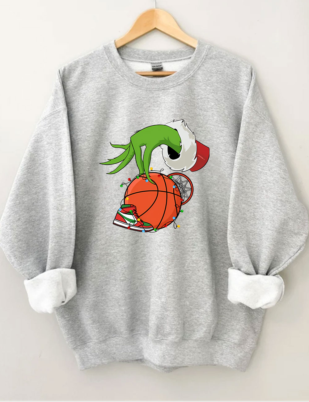 Green Christmas Basketball Sweatshirt