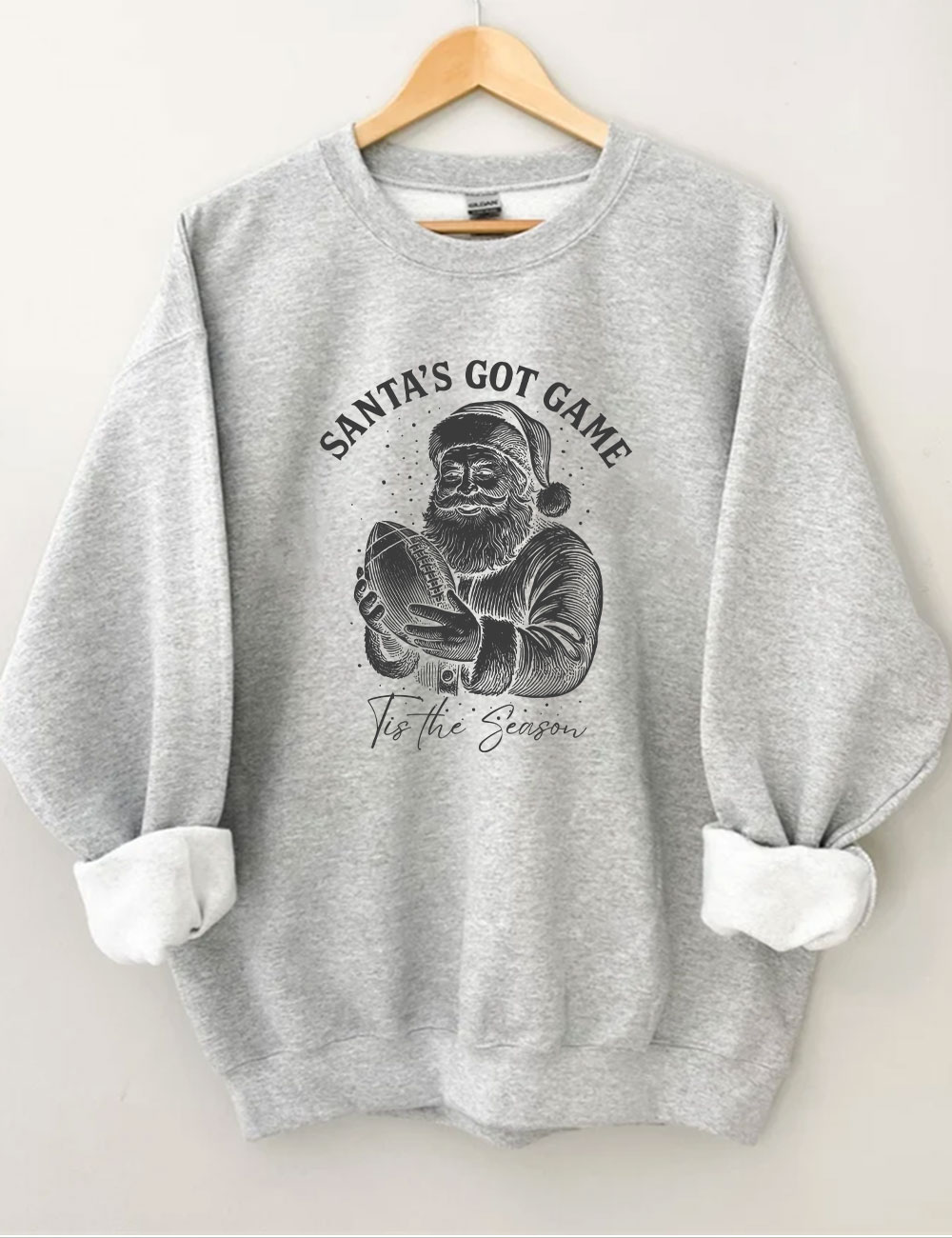 Tis the Season Vintage Santa Christmas Football Sweatshirt