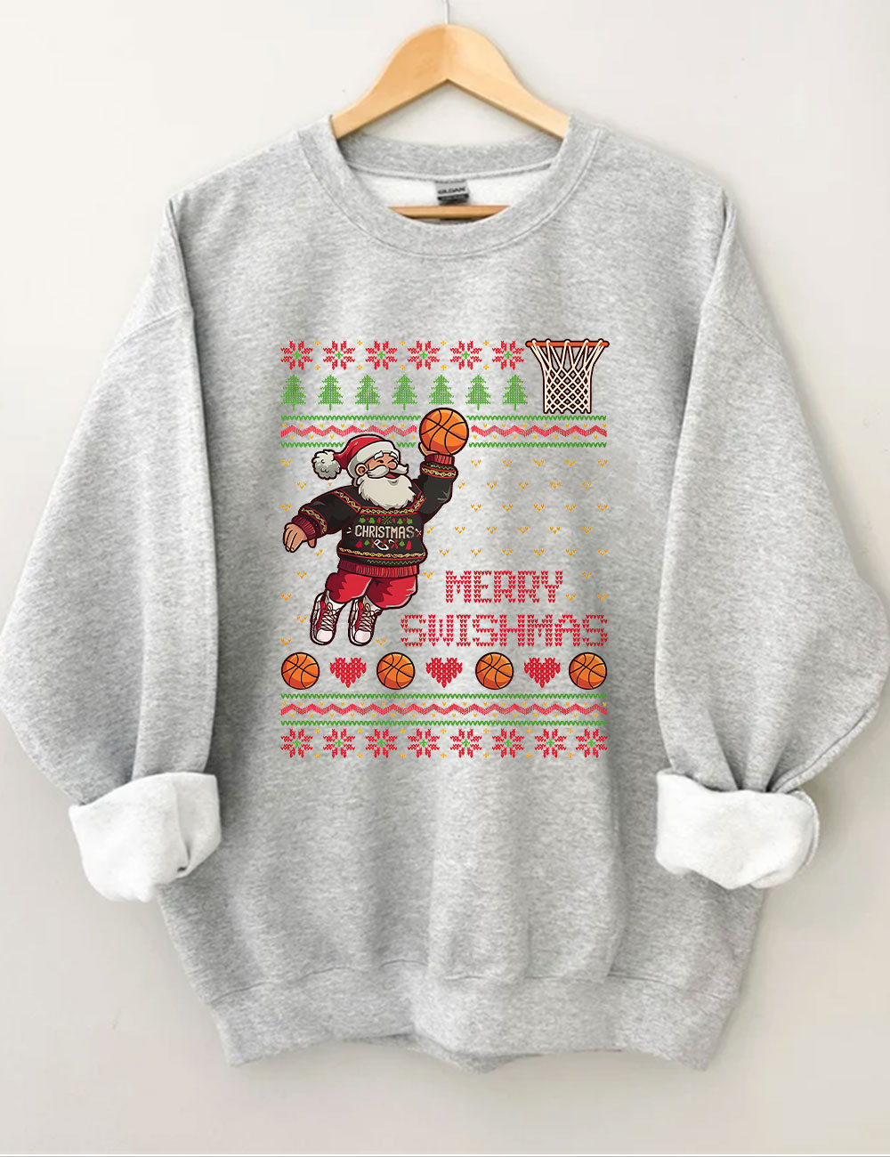 Santa Dunk Ugly Basketball Sweatshirt