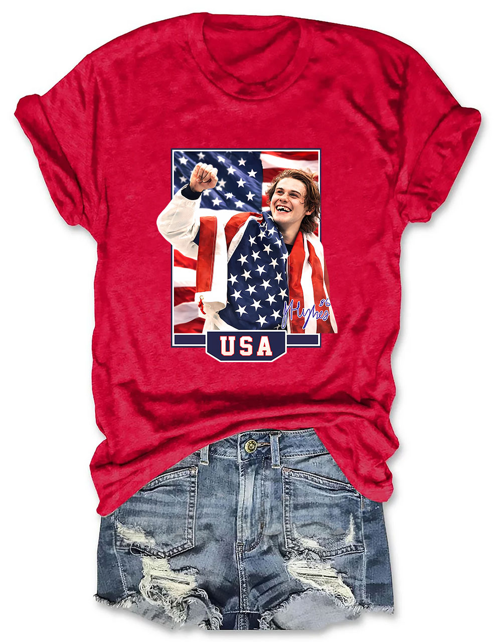 Jack Hughes USA Hockey Funny T-Shirt