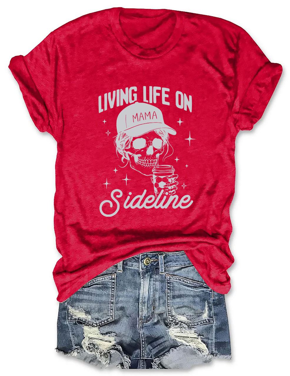 Living Life On Sideline Soccer Mom Funny T-Shirt