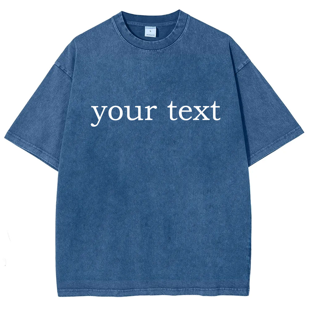 Custom Text Washed T-shirt