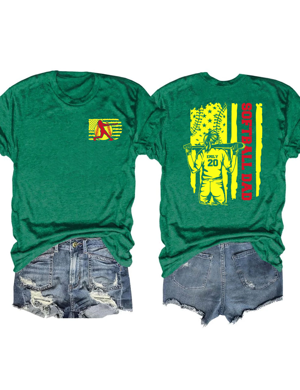 Custom Softball Dad T-Shirt