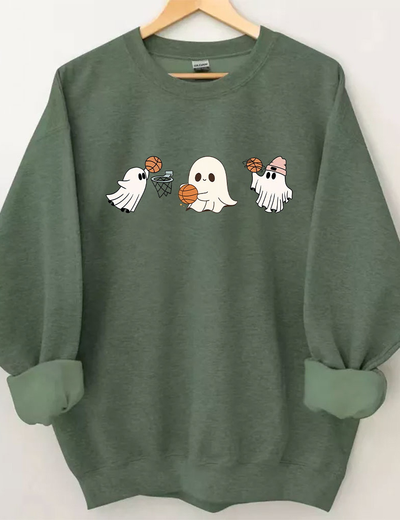 Halloween Ghost Basketball Sweatshirt