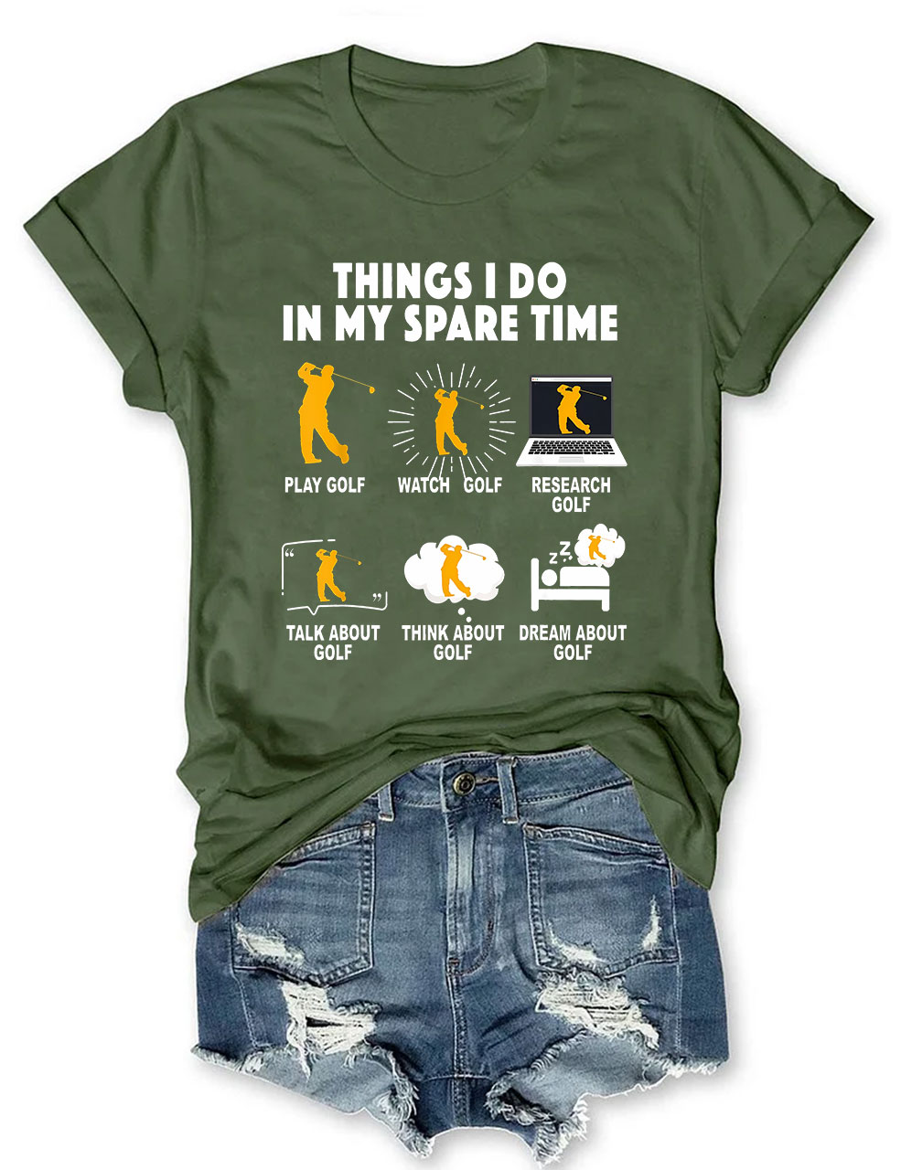 Things I Do In My Spare Time Funny Golfing T-shirt