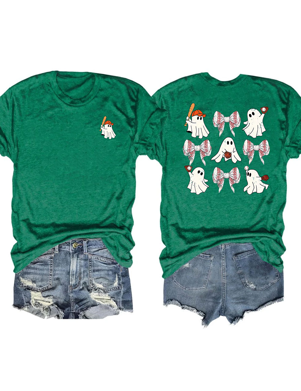 Cute Baseball Ghost Shirt for Halloween Funny T-Shirt