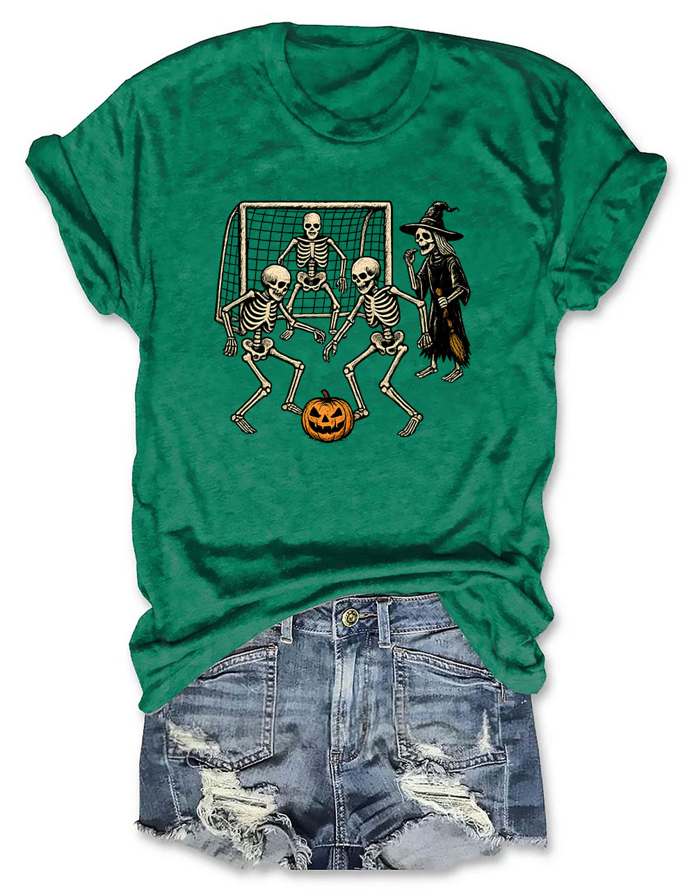 Skeletons Playing Soccer Funny T-Shirt