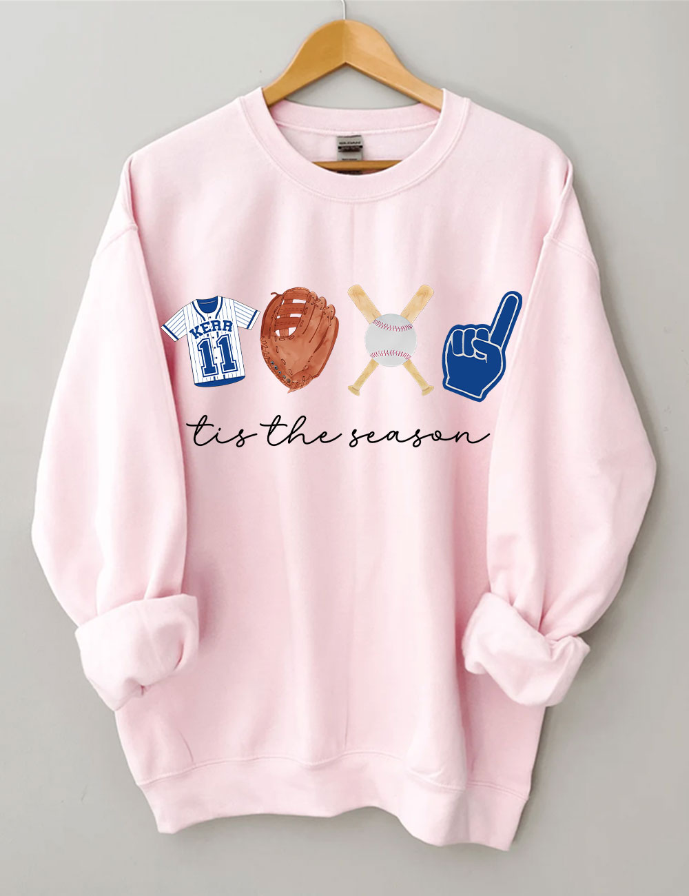 Custom Tis The Season Baseball Sweatshirt