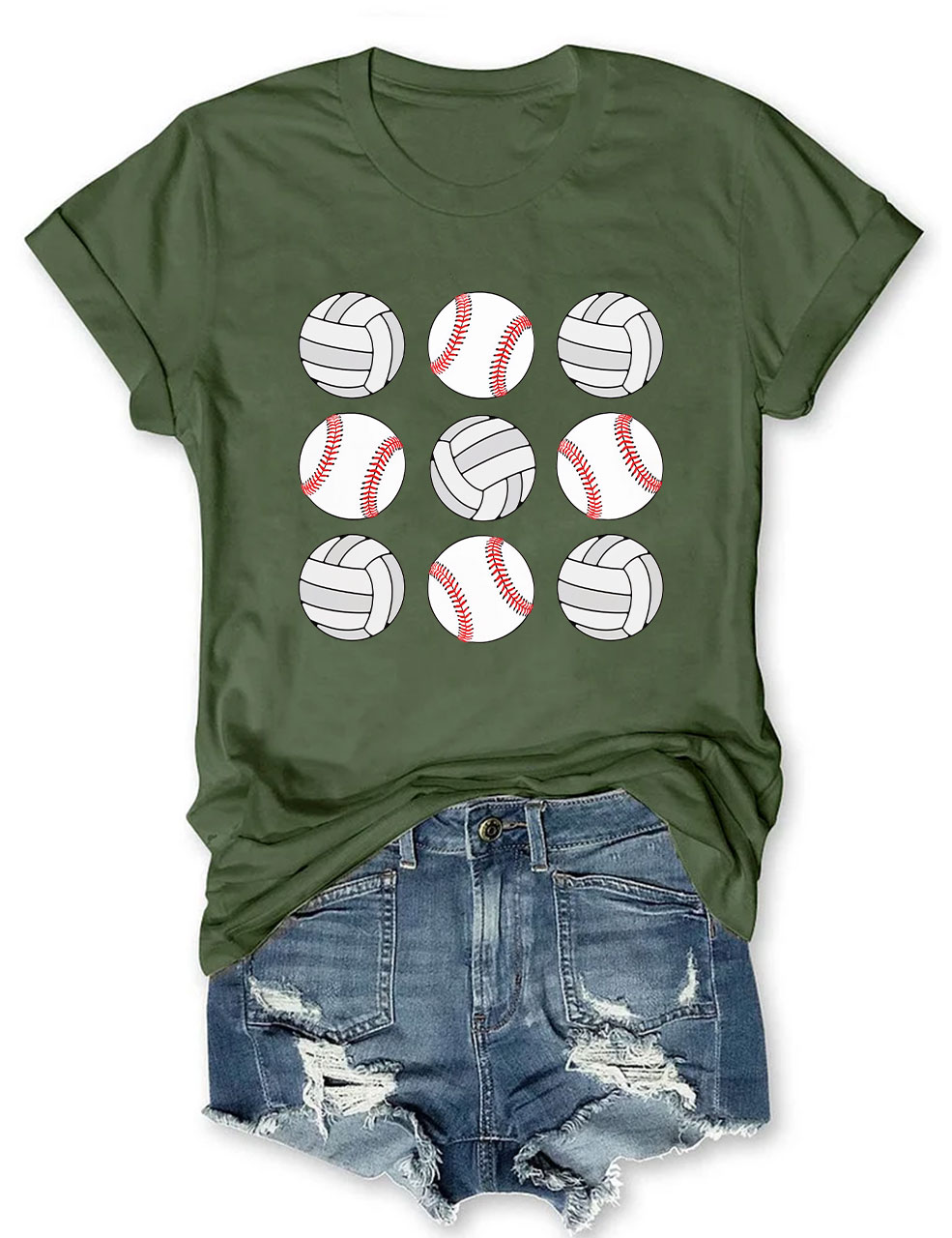 Baseball Volleyball Mama T-shirt