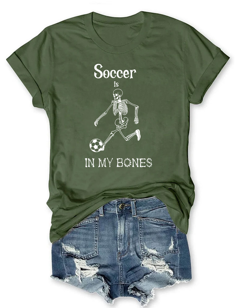 Soccer Is In My Bones Funny  Soccer Skeleton T-Shirt