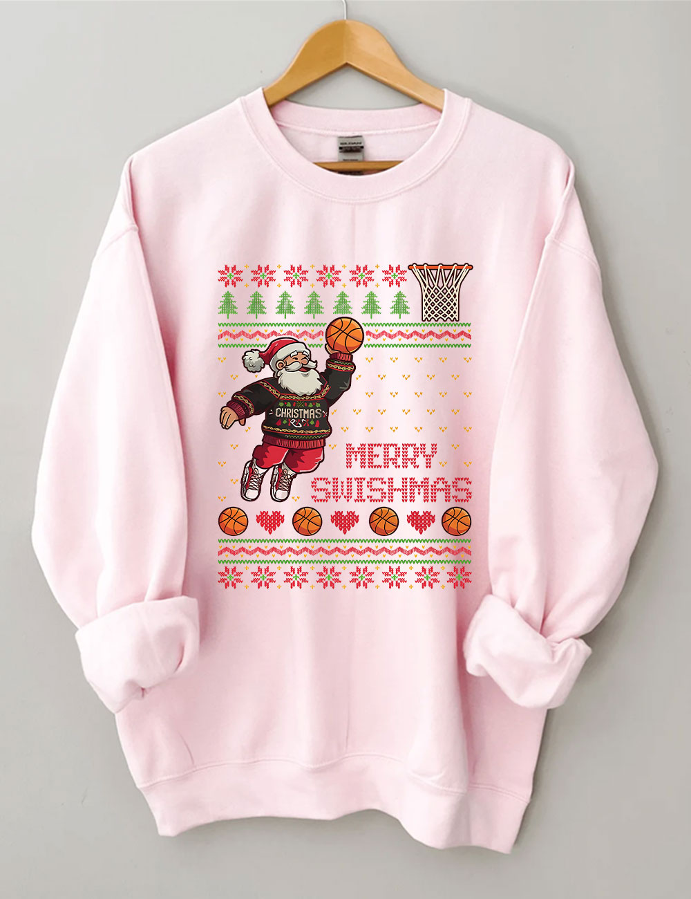 Santa Dunk Ugly Basketball Sweatshirt