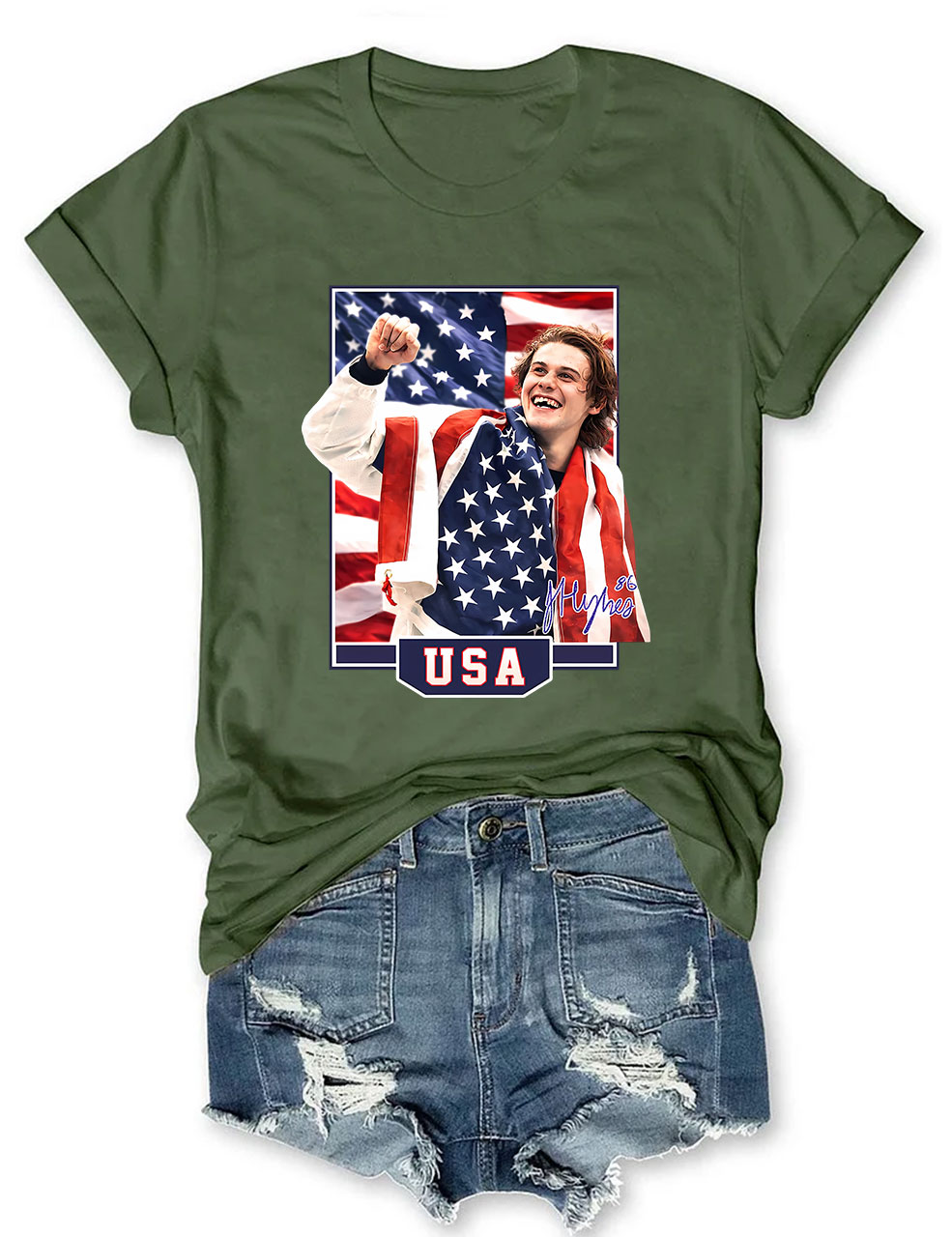 Jack Hughes USA Hockey Funny T-Shirt