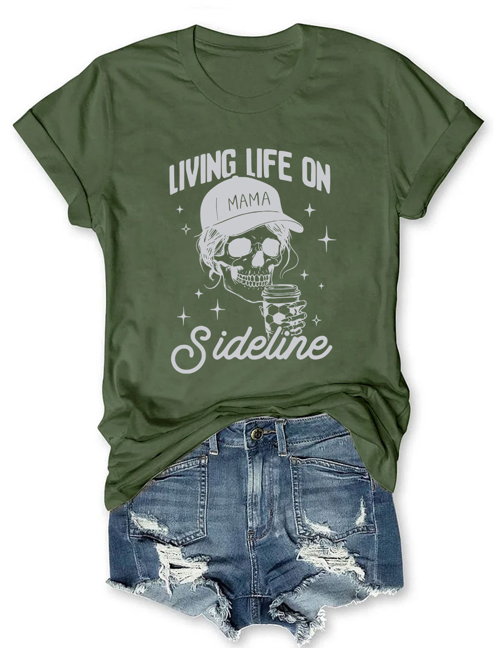 Living Life On Sideline Soccer Mom Funny T-Shirt