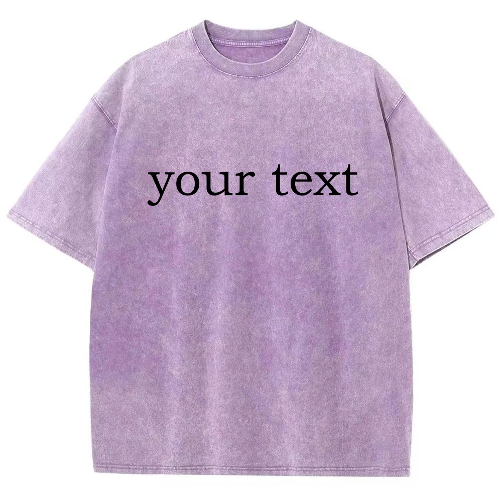 Custom Text Washed T-shirt