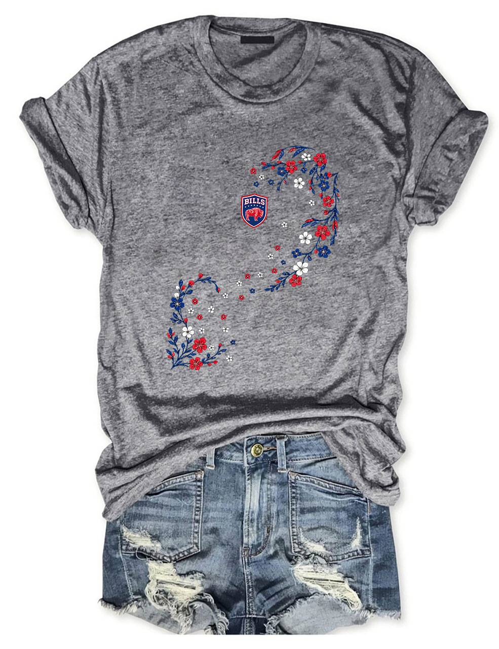 Bills Floral Football T-Shirt