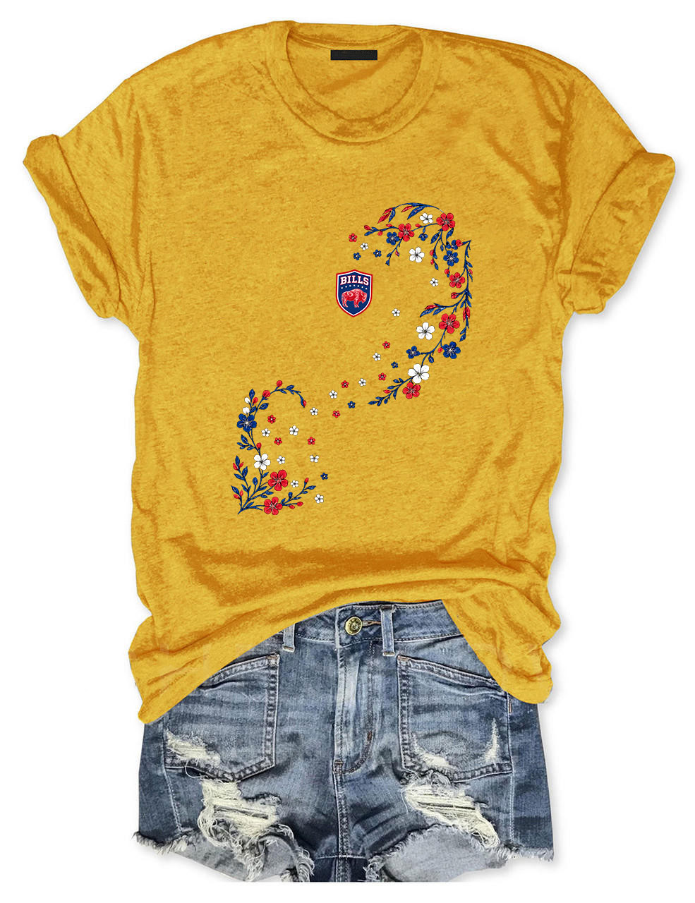 Bills Floral Football T-Shirt