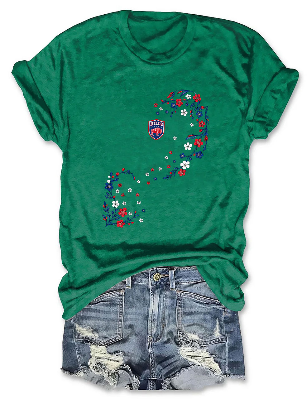 Bills Floral Football T-Shirt