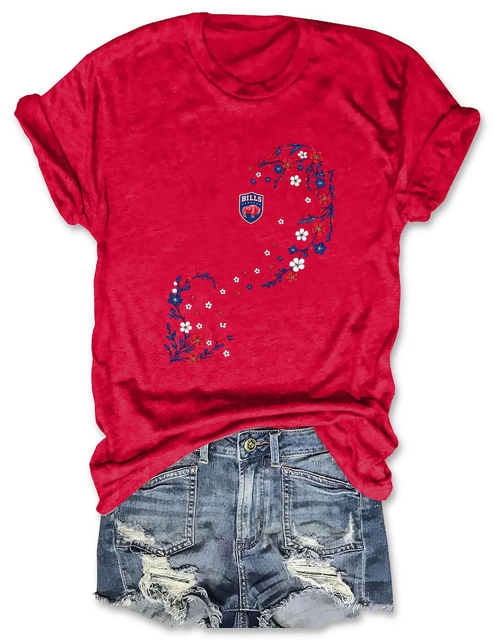Bills Floral Football T-Shirt