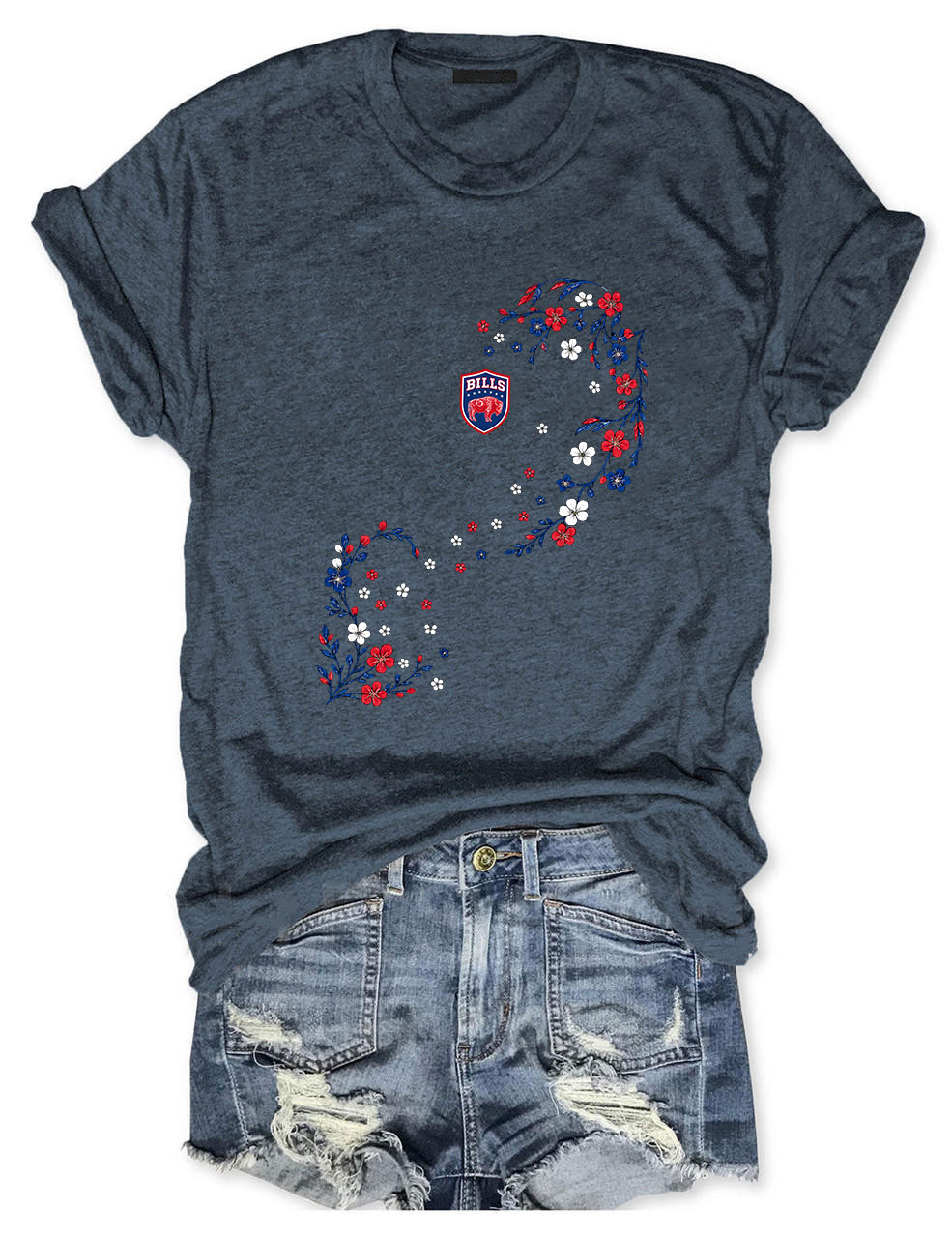 Bills Floral Football T-Shirt