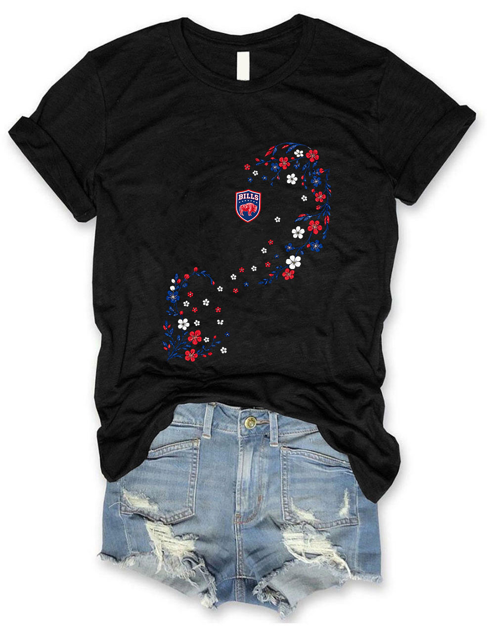 Bills Floral Football T-Shirt