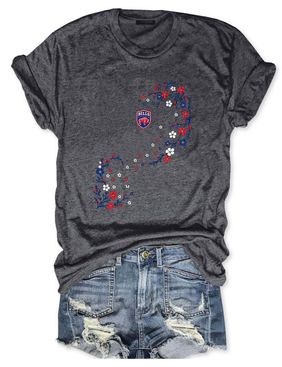Bills Floral Football T-Shirt