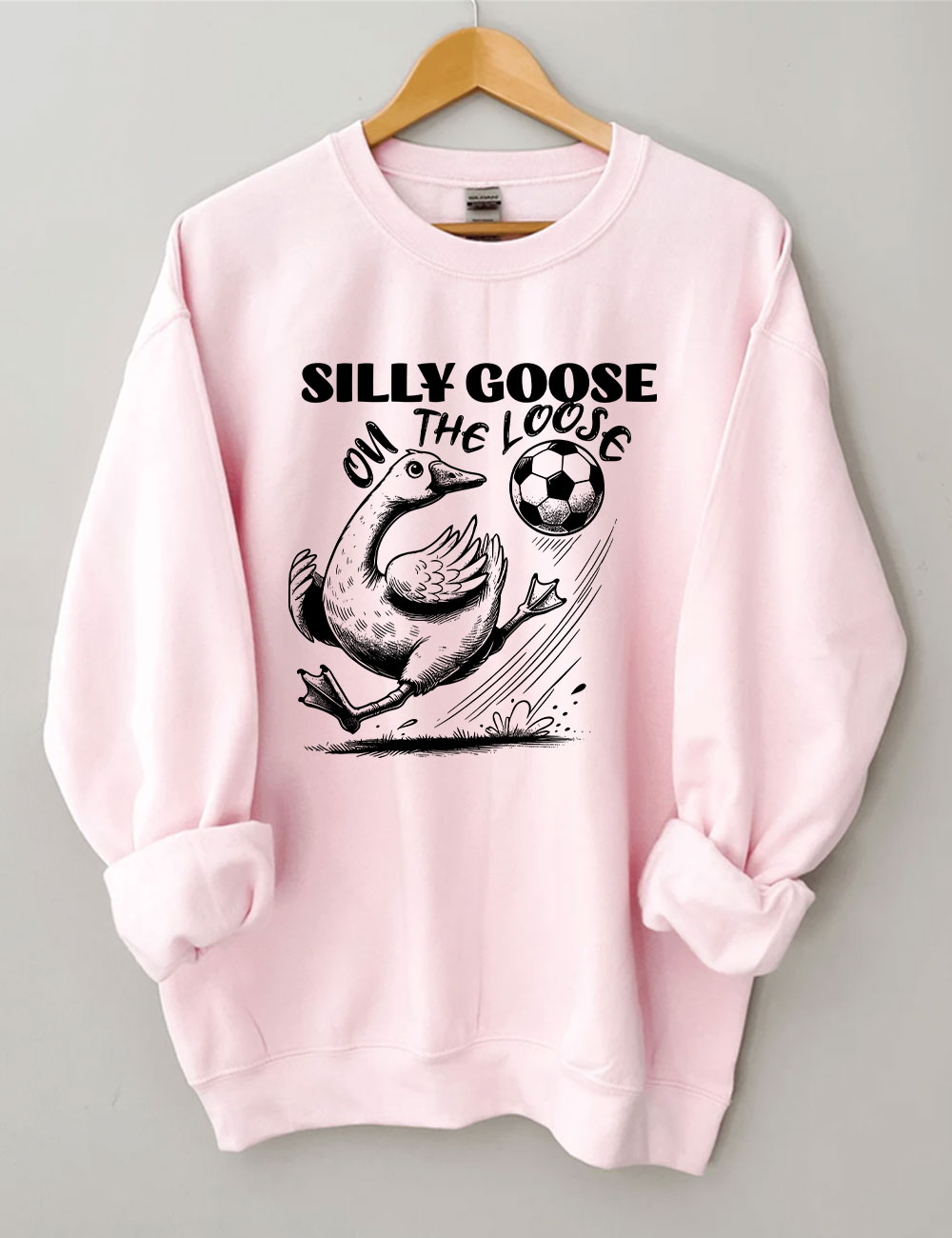 Silly Goose On The Loose Funny Soccer Sweatshirt