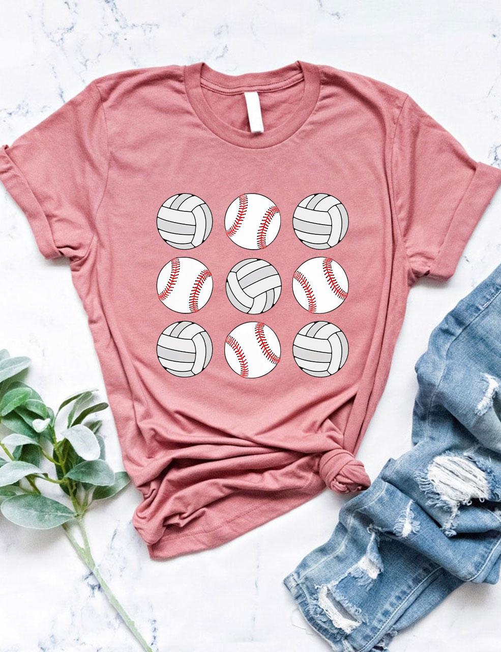 Baseball Volleyball Mama T-shirt