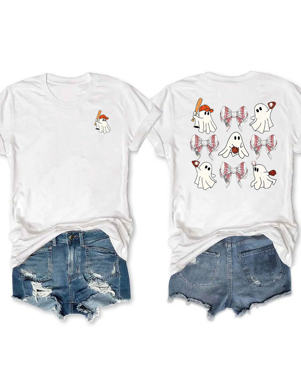 Cute Baseball Ghost Shirt for Halloween Funny T-Shirt