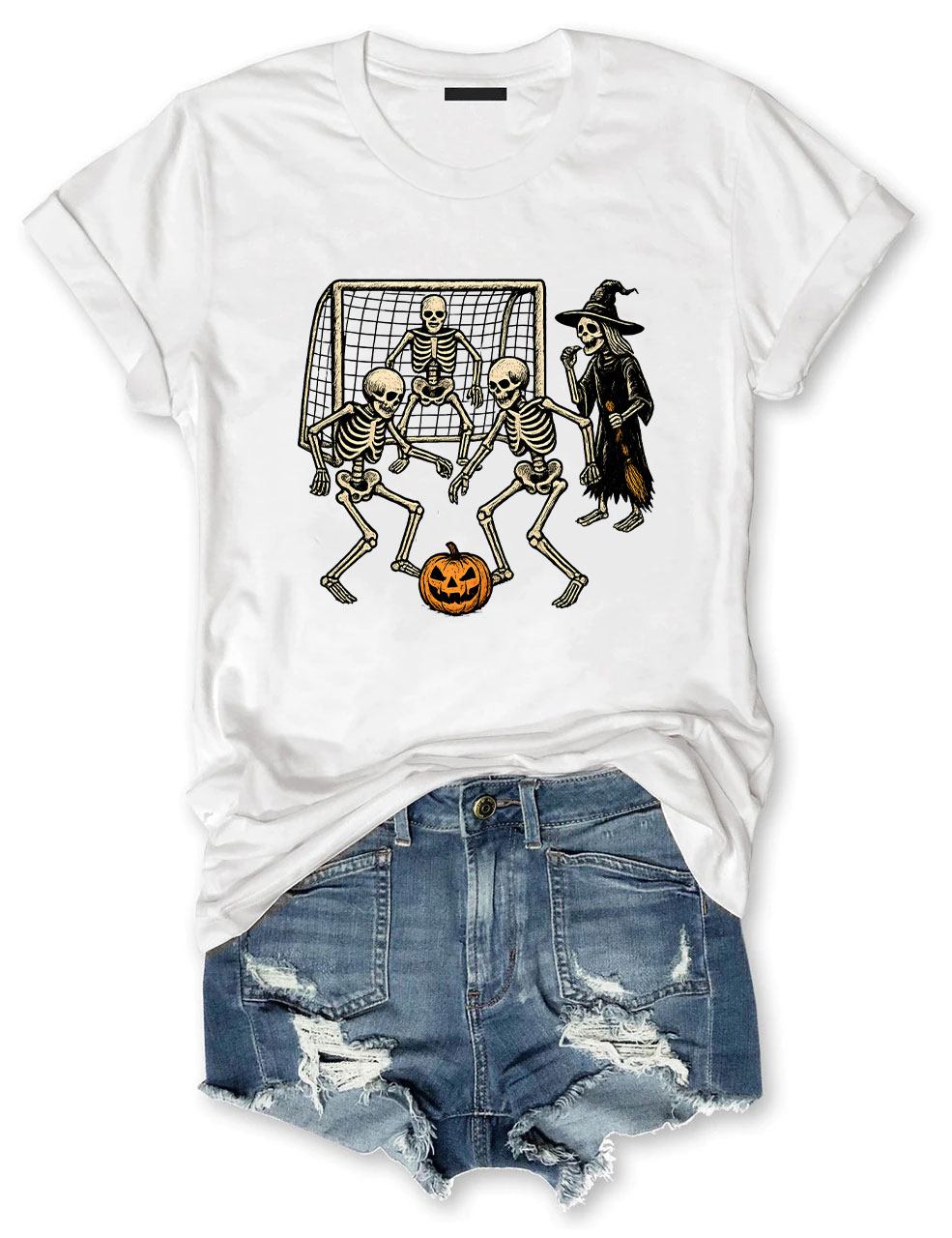 Skeletons Playing Soccer Funny T-Shirt