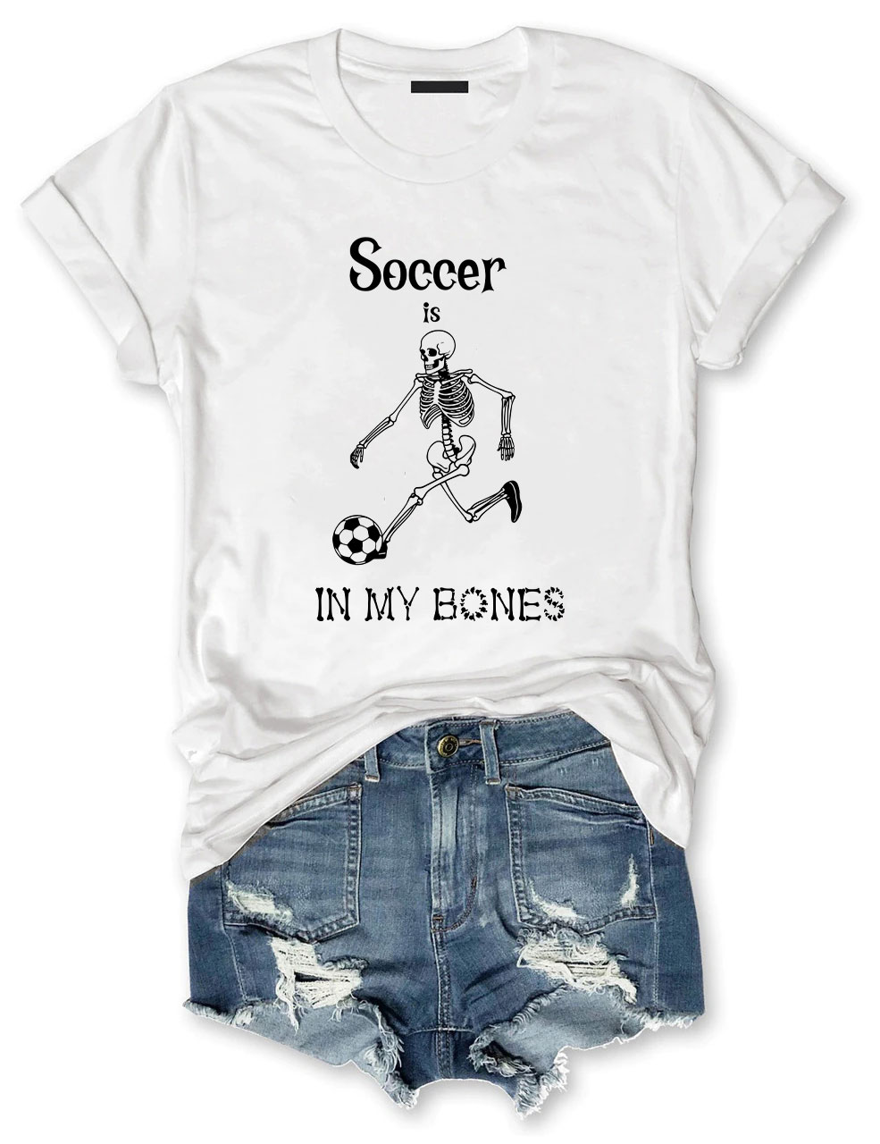 Soccer Is In My Bones Funny  Soccer Skeleton T-Shirt