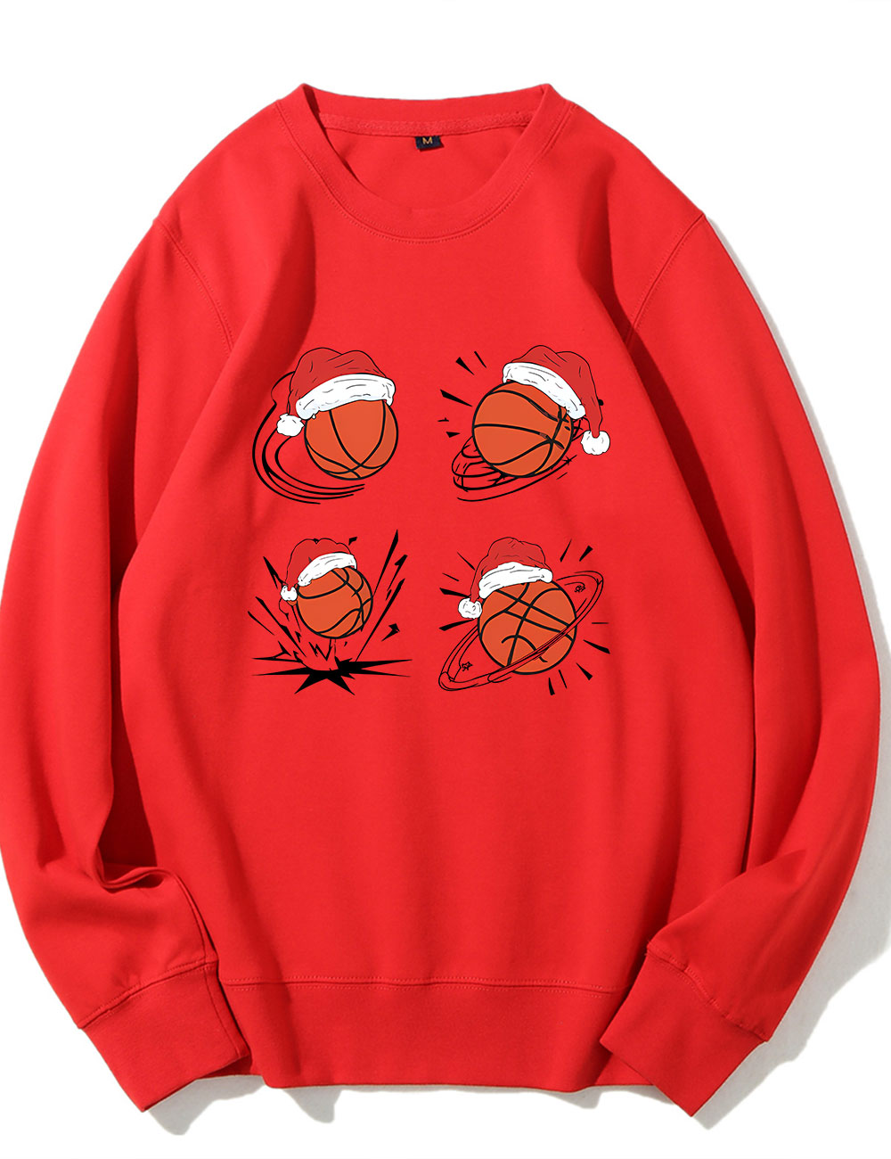Santa Hat  Basketball Christmas Sweatshirt