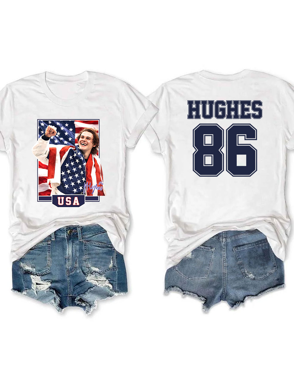 Jack Hughes USA Hockey Funny T-Shirt