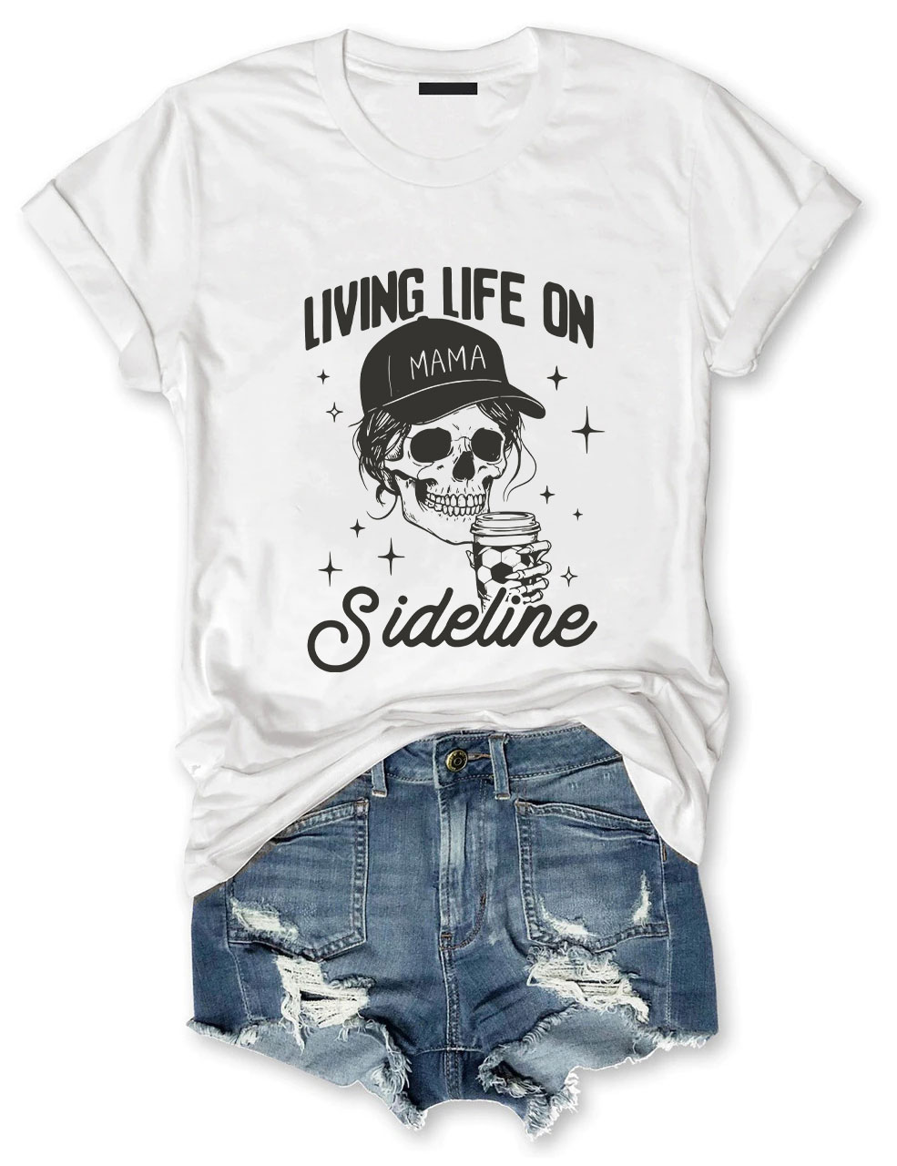 Living Life On Sideline Soccer Mom Funny T-Shirt