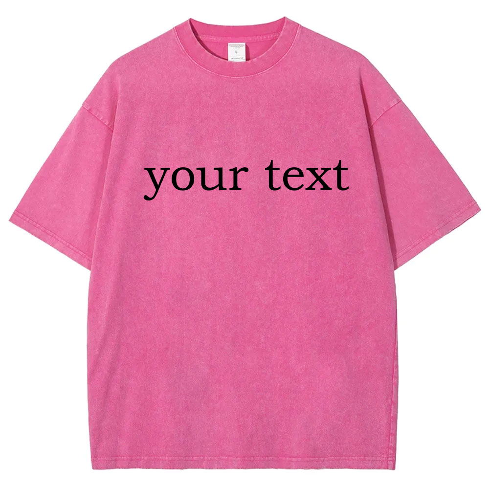 Custom Text Washed T-shirt