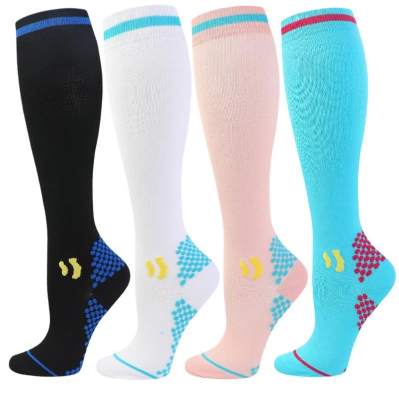 Knee-high Sports Socks for Men and Women - 4 Pairs Socks