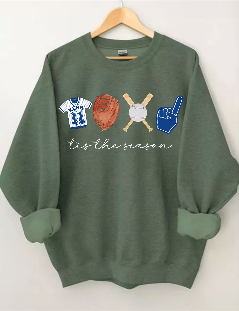 Custom Tis The Season Baseball Sweatshirt