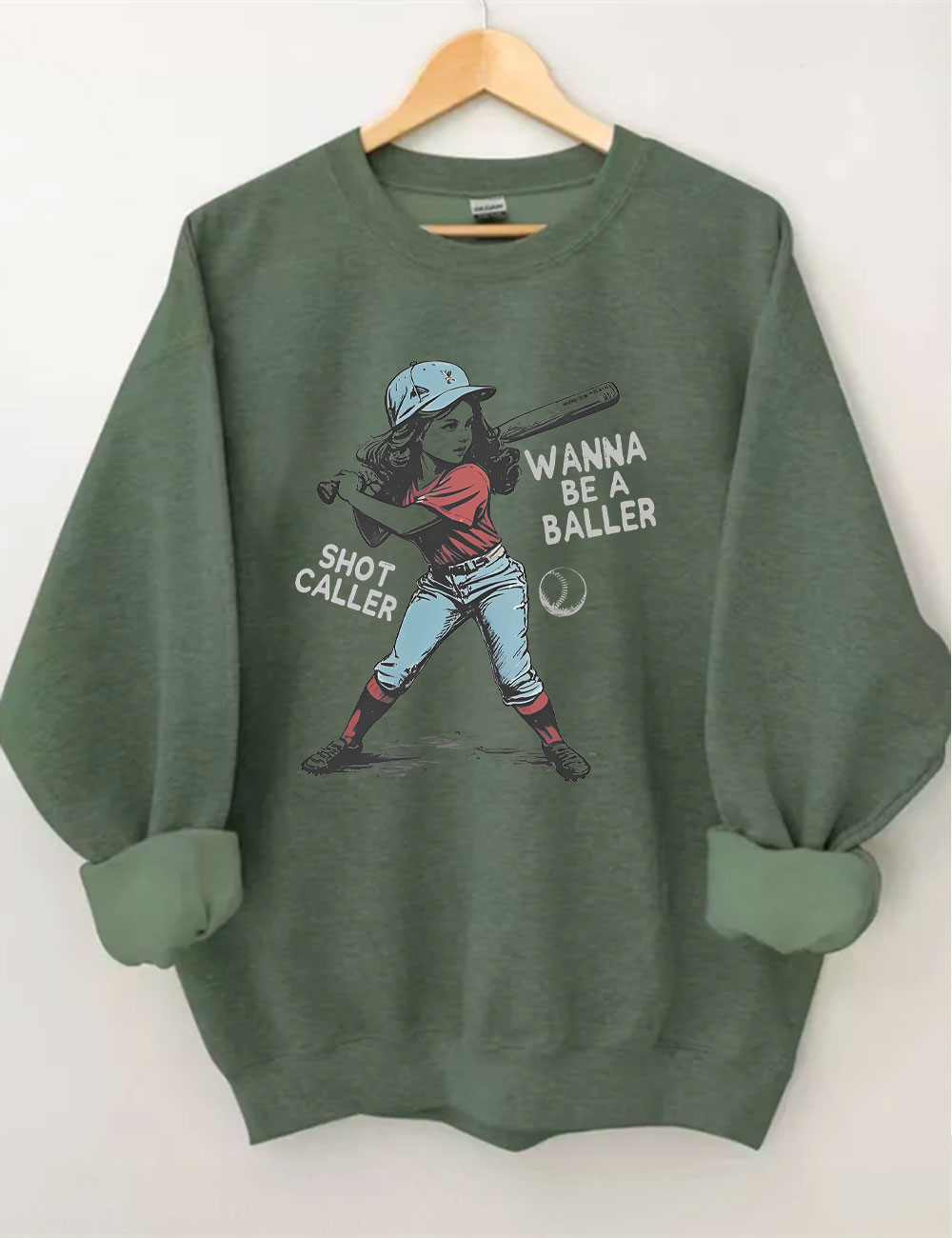Wanna be a baller shot caller Retro baseball Sweatshirt