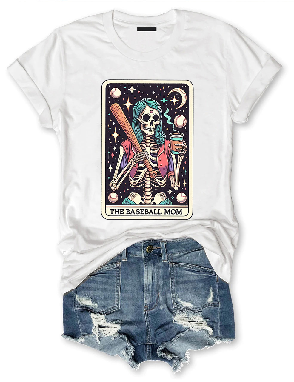 The Baseball Mom Tarot Card Skeleton T-shirt