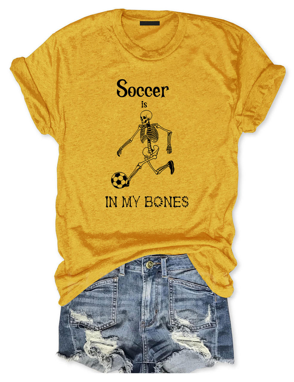 Soccer Is In My Bones Funny  Soccer Skeleton T-Shirt