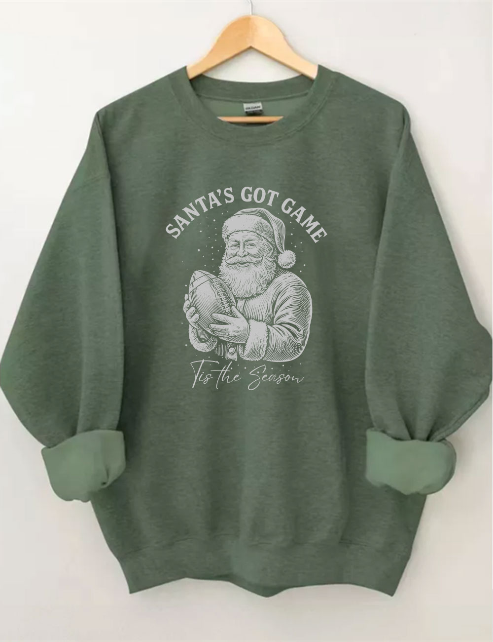 Tis the Season Vintage Santa Christmas Football Sweatshirt