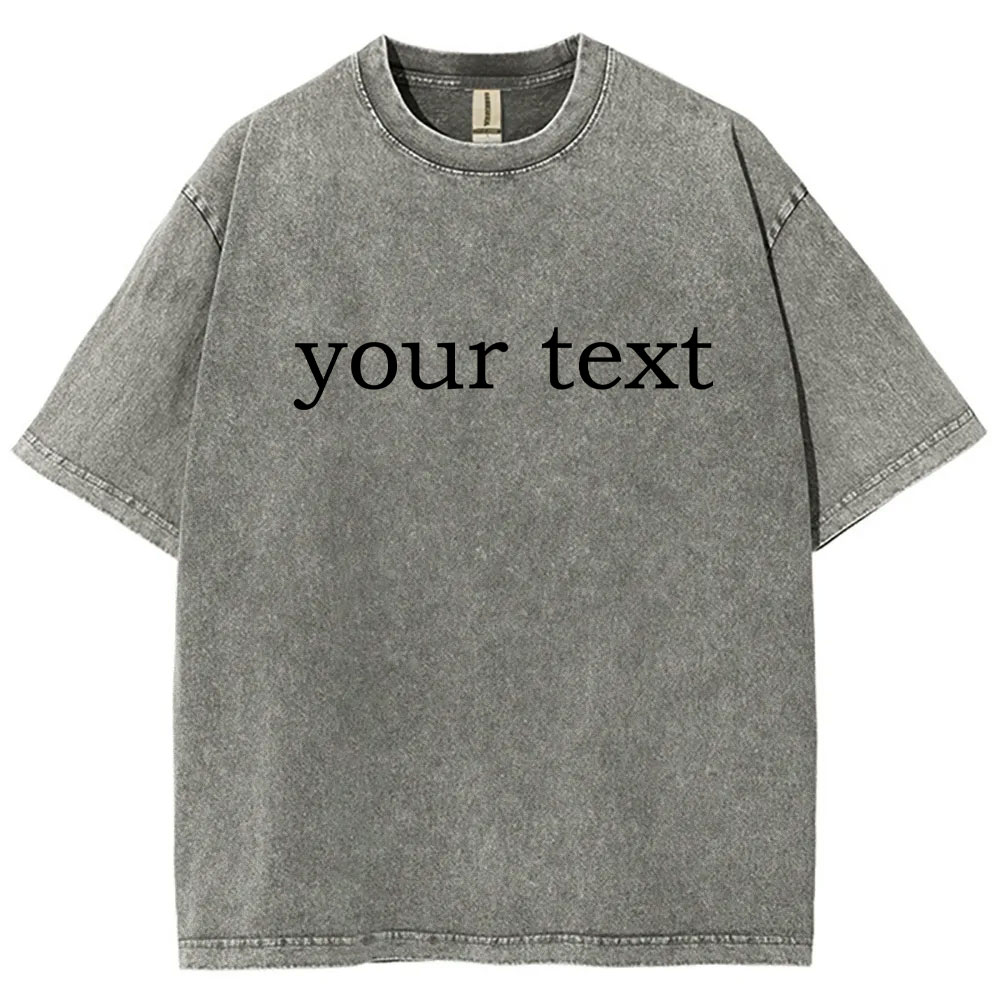 Custom Text Washed T-shirt