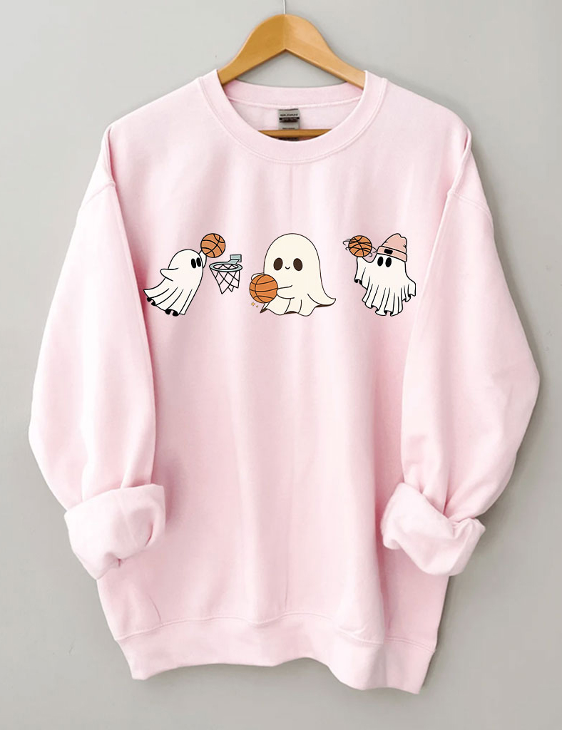 Halloween Ghost Basketball Sweatshirt