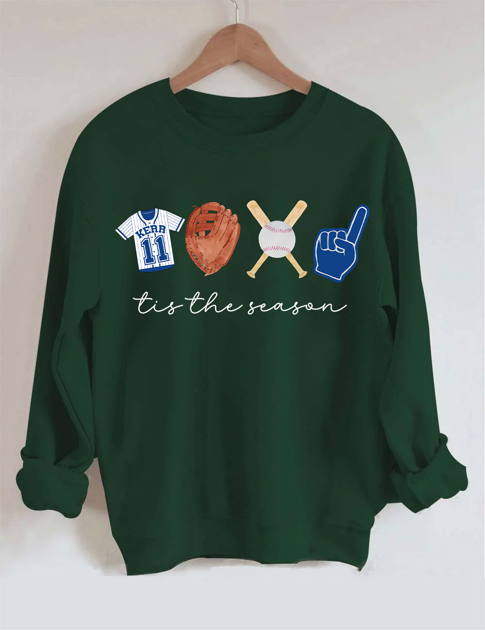 Custom Tis The Season Baseball Sweatshirt