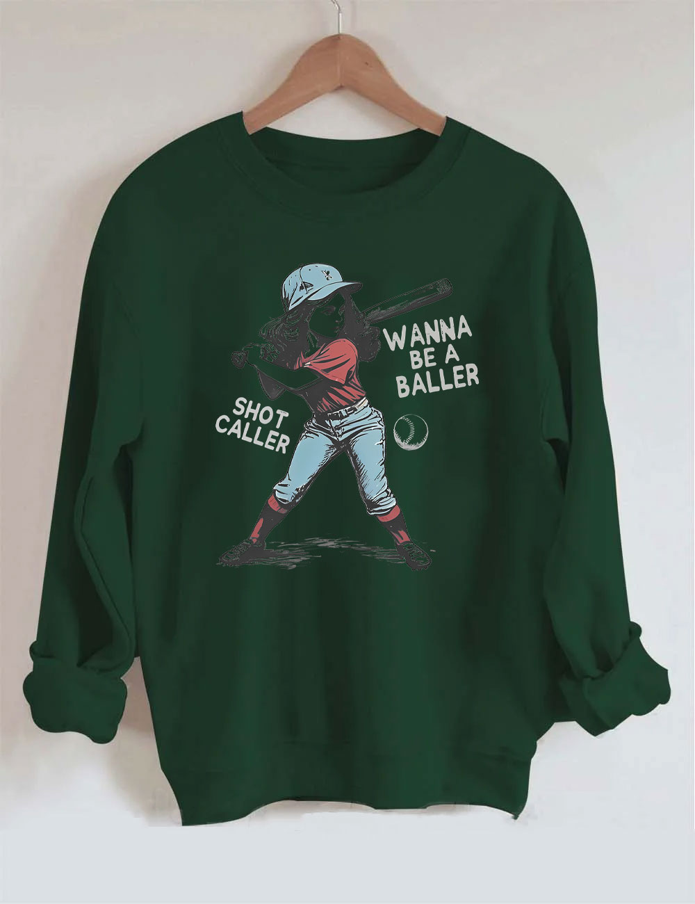 Wanna be a baller shot caller Retro baseball Sweatshirt