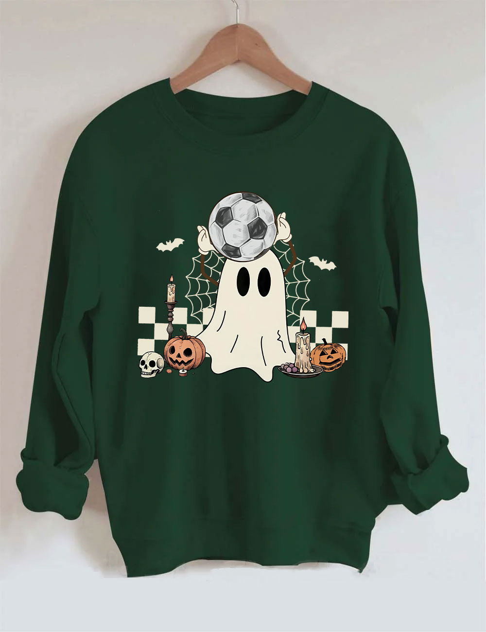Retro Ghost Soccer Halloween Sweatshirt